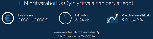 FIN Yrtysrahoitus - Lainaa 2000 - 10.000 euroa selkeillä ehdoilla. FIN Yrtysrahoitus - Lainaa 2000 - 10.000 euroa selkeillä ehdoilla.
